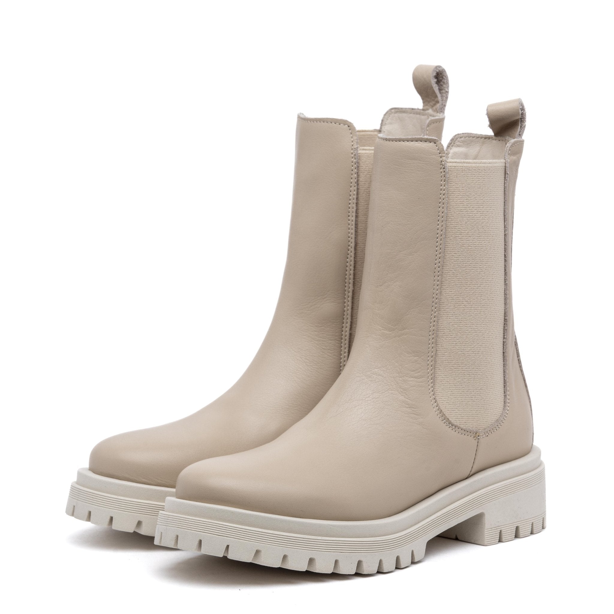 Stivaletto Chelsea in vitello latte macchiato. - TreemmeCreazioni