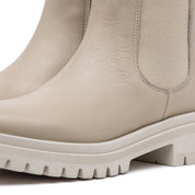 Stivaletto Chelsea in vitello latte macchiato. - TreemmeCreazioni