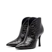 Stivaletto con tacco in stampa cocco cioccolato. - TreemmeCreazioni