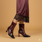 Stivaletto corto in pelle naplak bicolore. - TreemmeCreazioni