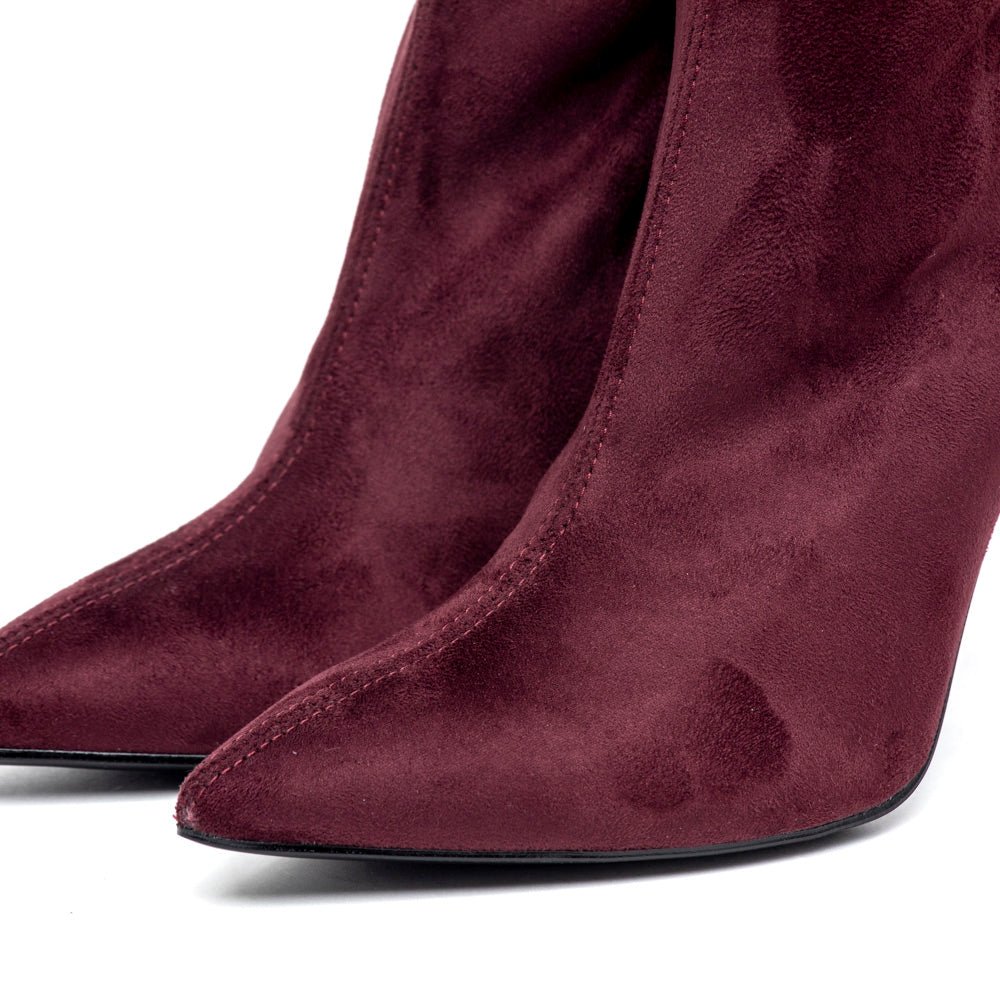 Stivaletto elasticizzato in microfibra bordeaux. - TreemmeCreazioni