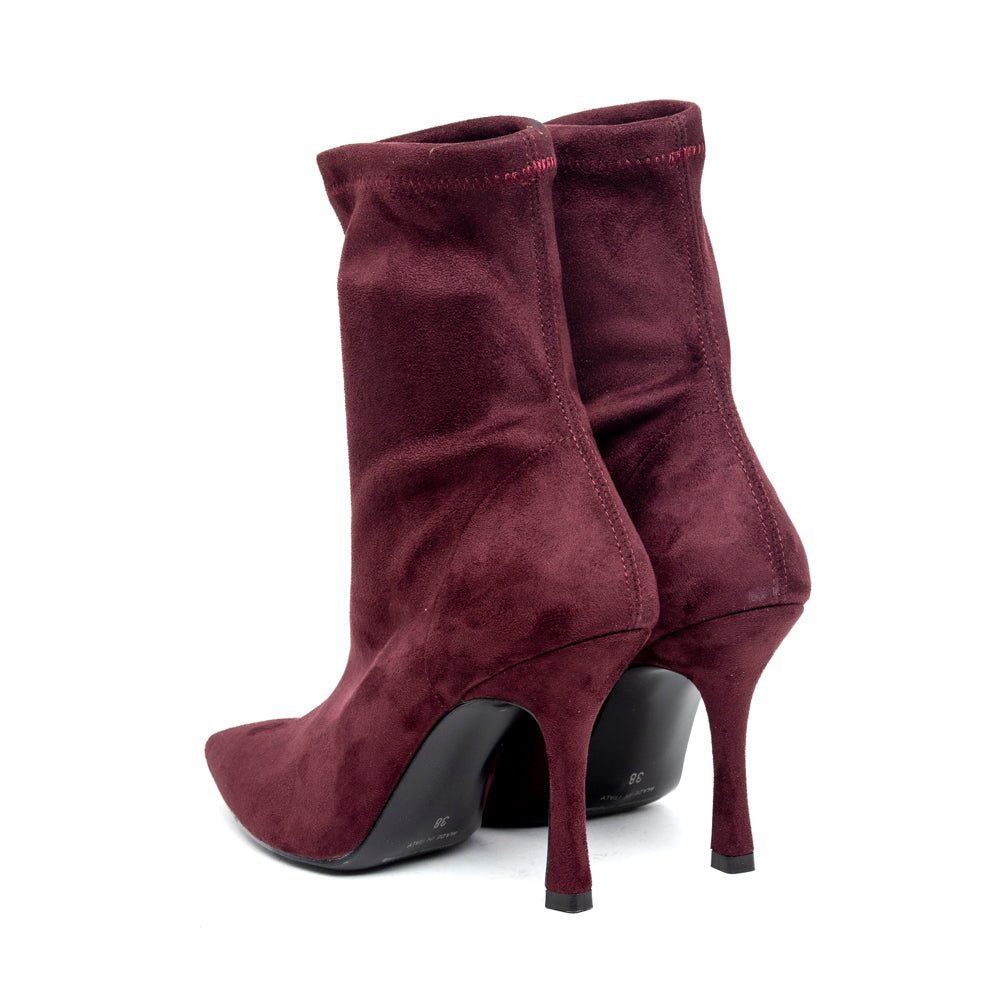 Stivaletto elasticizzato in microfibra bordeaux. - TreemmeCreazioni