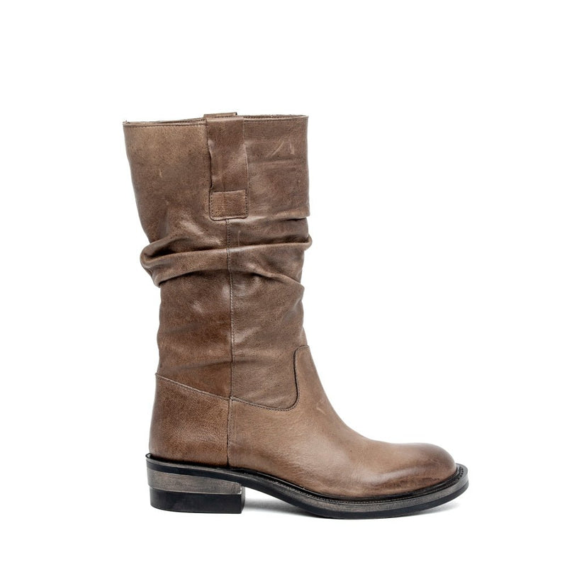 Stivaletto goffrato in vitello color asfalto - TreemmeCreazioni