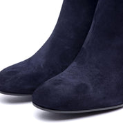 Stivaletto in camoscio blu con tacco. - TreemmeCreazioni