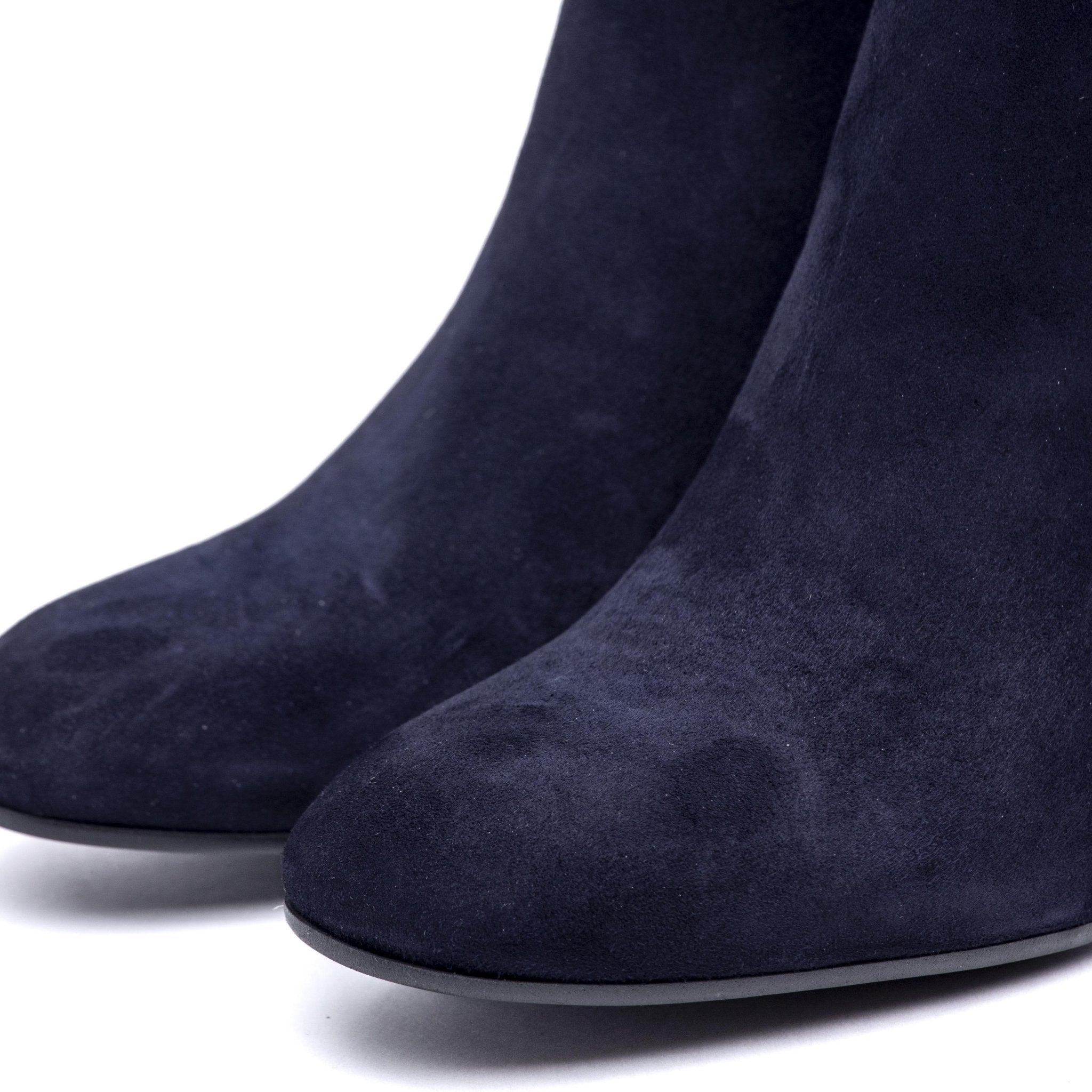 Stivaletto in camoscio blu con tacco. - TreemmeCreazioni