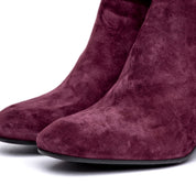 Stivaletto in camoscio bordeaux con tacco - TreemmeCreazioni