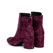 Stivaletto in camoscio bordeaux con tacco - TreemmeCreazioni
