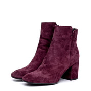 Stivaletto in camoscio bordeaux con tacco - TreemmeCreazioni