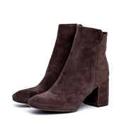 Stivaletto in camoscio t.moro con tacco. - TreemmeCreazioni