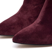 Stivaletto in camoscio vino con tacco. - TreemmeCreazioni