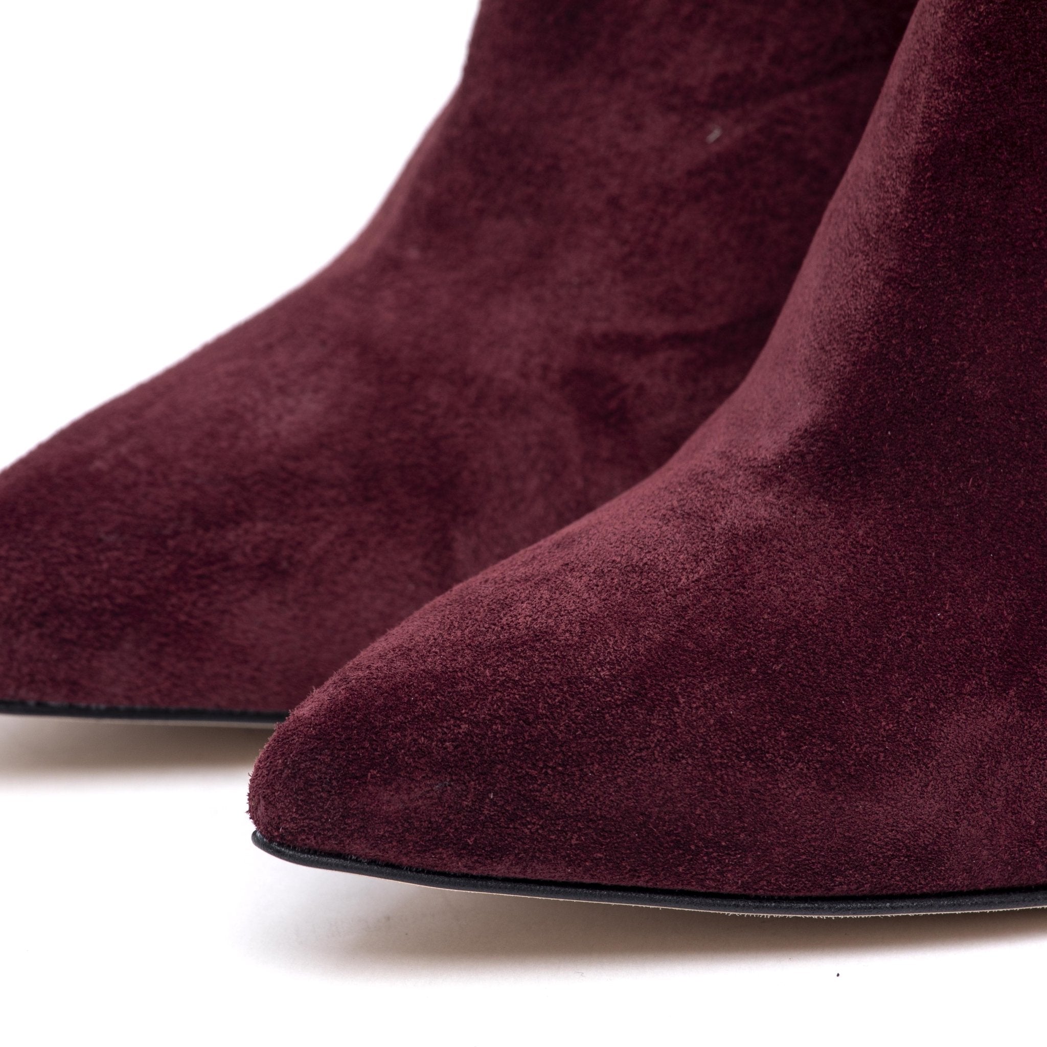 Stivaletto in camoscio vino con tacco. - TreemmeCreazioni
