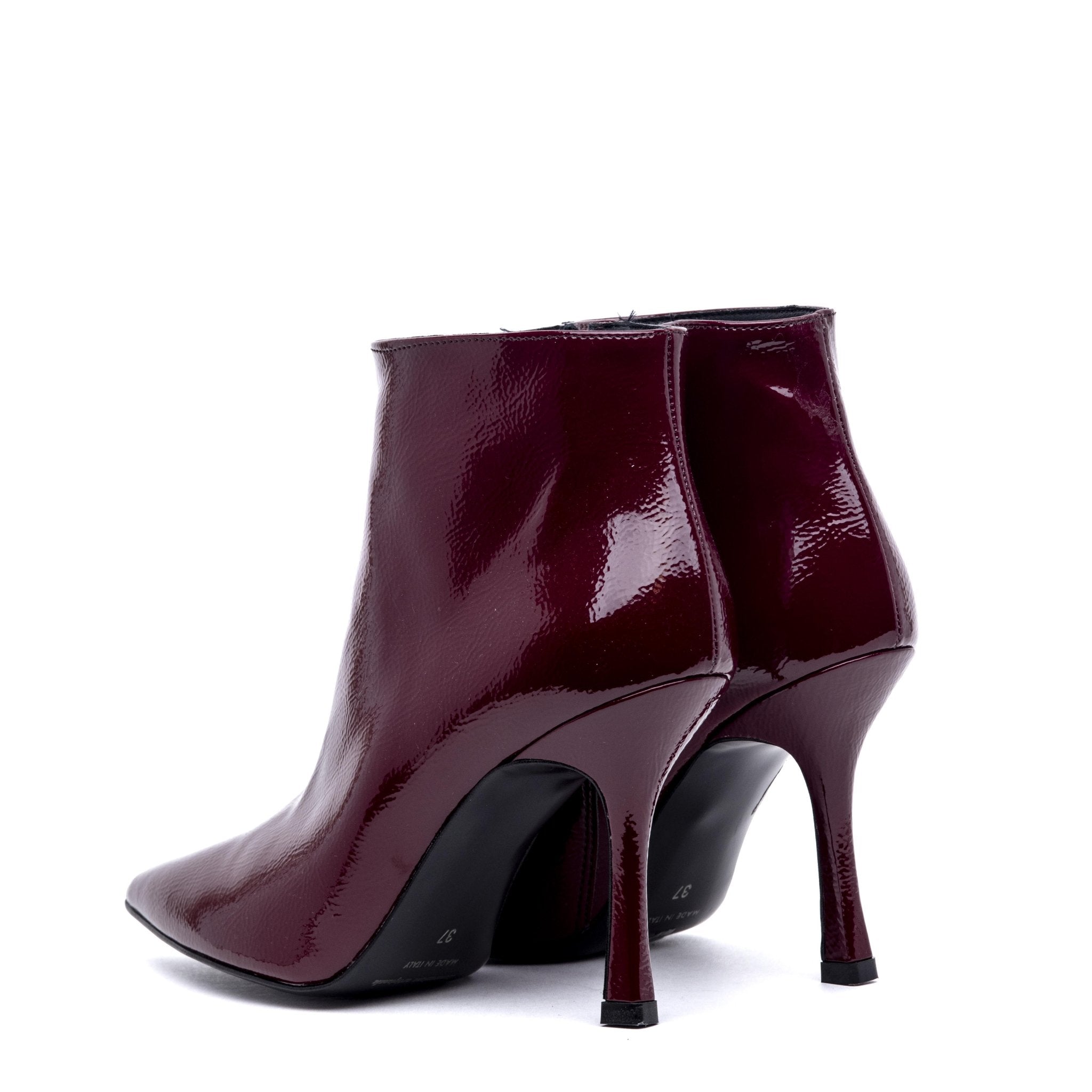 Stivaletto in naplak borgogna con tacco. - TreemmeCreazioni