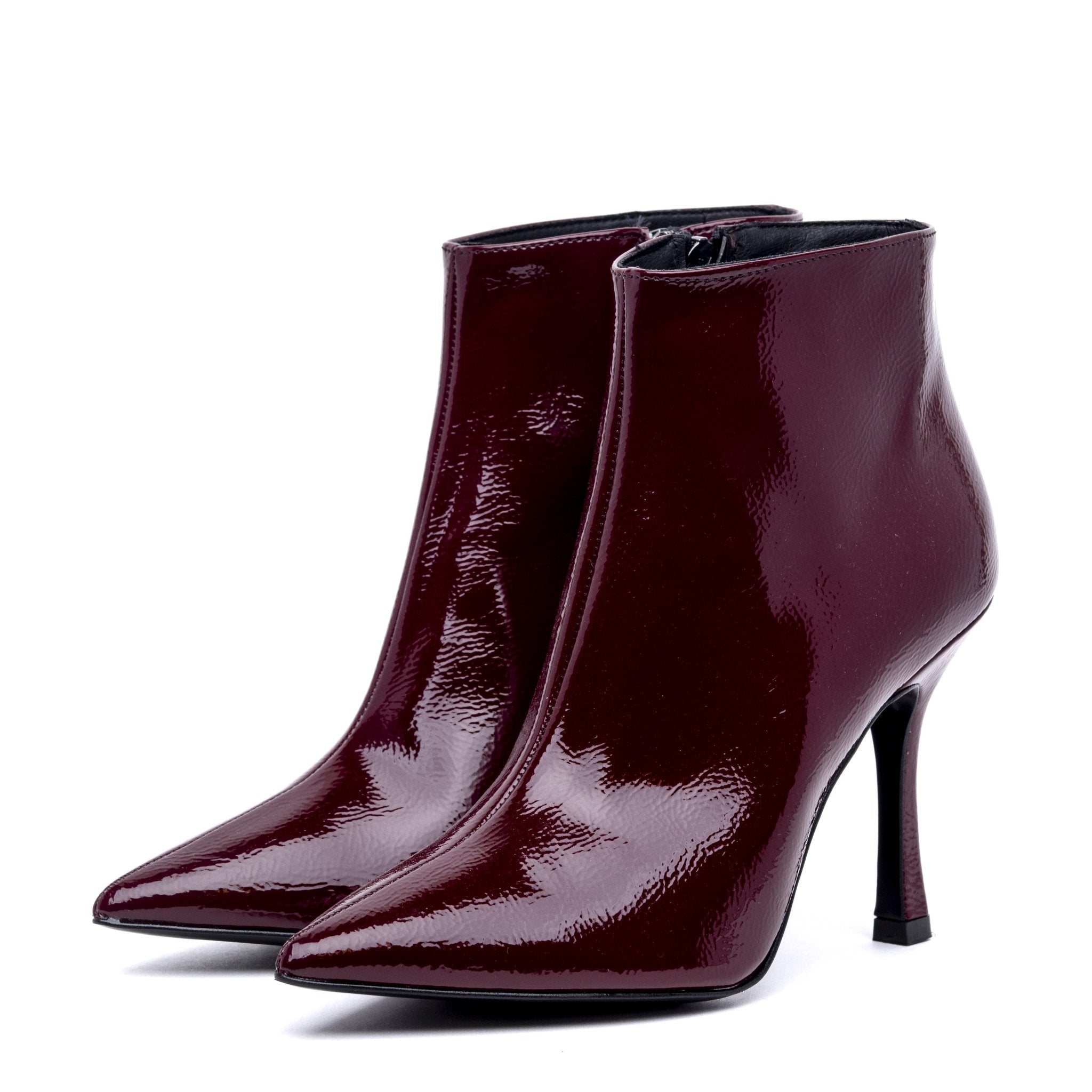 Stivaletto in naplak borgogna con tacco. - TreemmeCreazioni