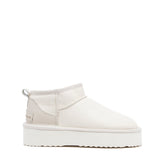 Stivaletto in pelle con eco pelliccia.