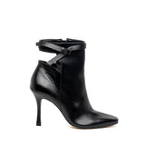Stivaletto in pelle nero con open-back