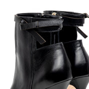 Stivaletto in pelle nero con open-back - TreemmeCreazioni