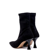 Stivaletto in suede nero elasticizzato. - TreemmeCreazioni