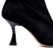 Stivaletto in suede nero elasticizzato. - TreemmeCreazioni