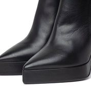 Stivaletto in vitello nero con plateau - TreemmeCreazioni