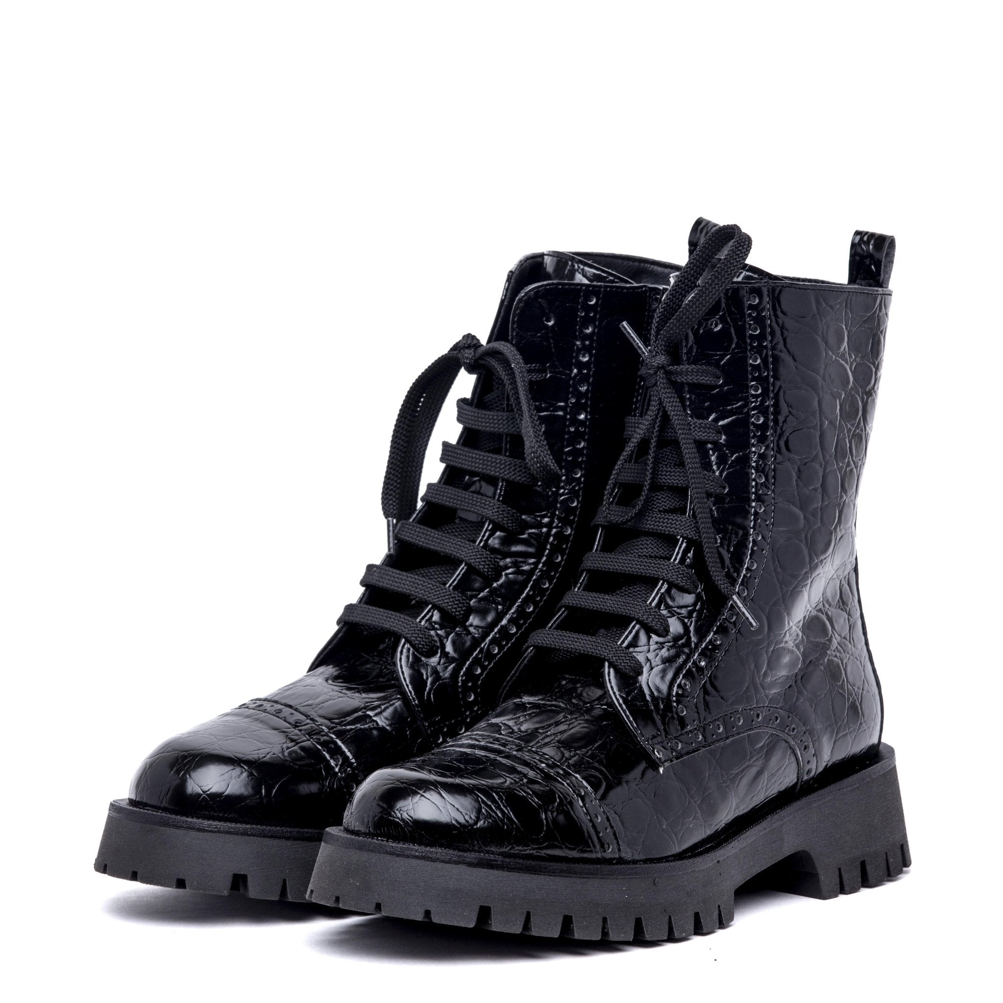 Stivaletto modello anfibio in stampa cocco. - TreemmeCreazioni