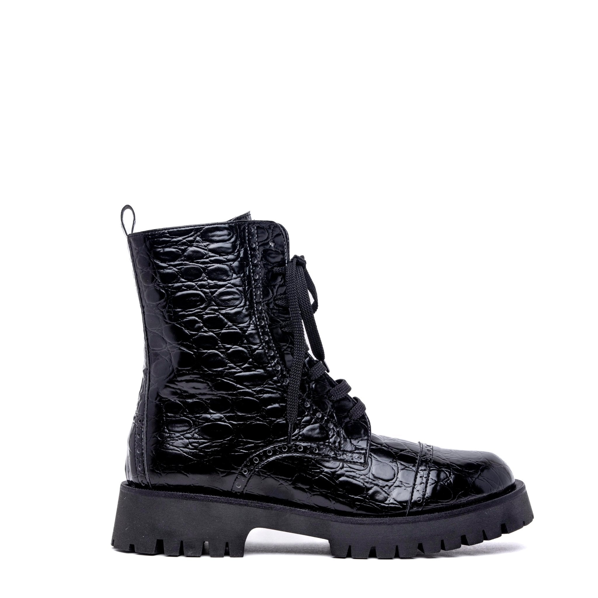 Stivaletto modello anfibio in stampa cocco. - TreemmeCreazioni