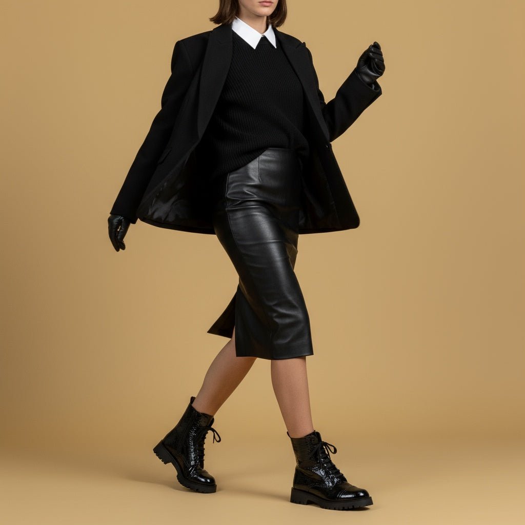 Stivaletto modello anfibio in stampa cocco. - TreemmeCreazioni