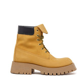Stivaletto stringato in nabuk giallo.
