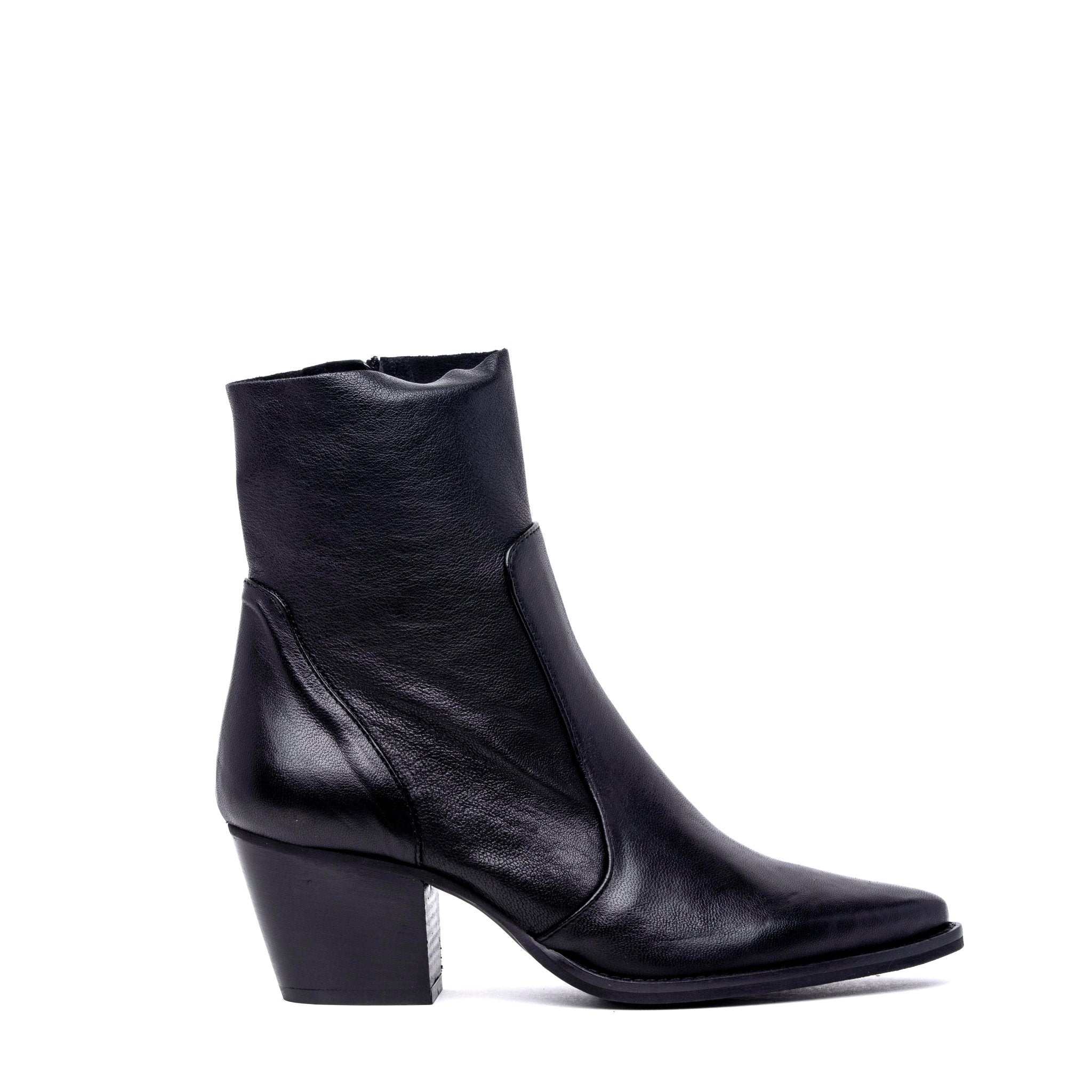 Stivaletto texano in morbido vitello nero. - TreemmeCreazioni