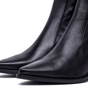 Stivaletto texano in morbido vitello nero. - TreemmeCreazioni