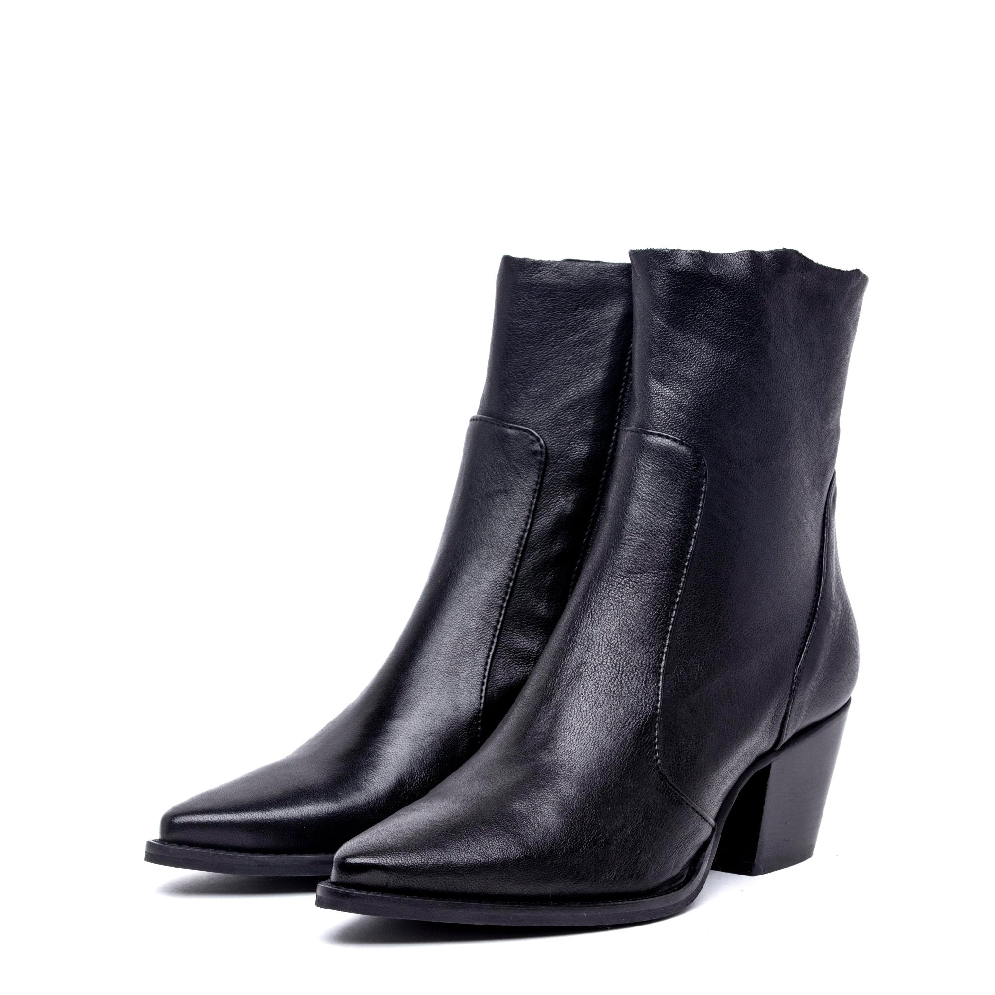 Stivaletto texano in morbido vitello nero. - TreemmeCreazioni