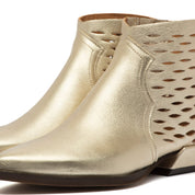 Stivaletto texano in pelle laminata oro - TreemmeCreazioni