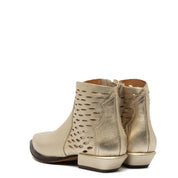 Stivaletto texano in pelle laminata oro - TreemmeCreazioni