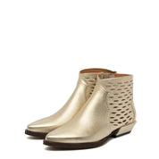 Stivaletto texano in pelle laminata oro - TreemmeCreazioni