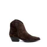 Stivaletto texano in pelle scamosciata cioccolato