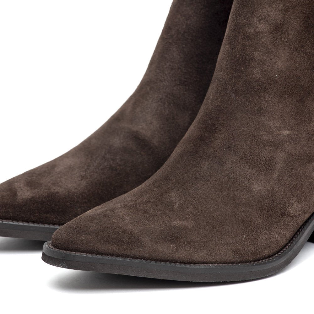 Stivaletto texano in pelle scamosciata cioccolato - TreemmeCreazioni