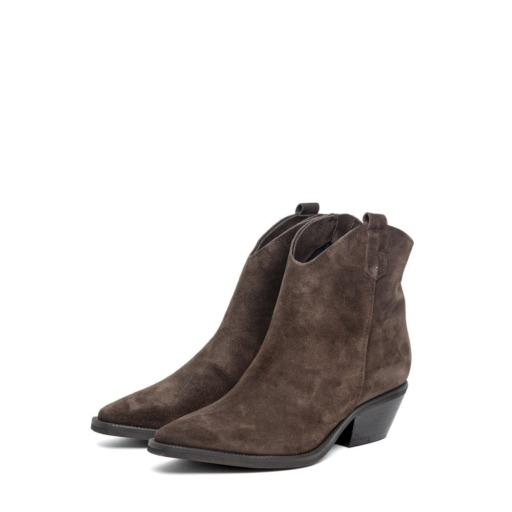Stivaletto texano in pelle scamosciata cioccolato - TreemmeCreazioni