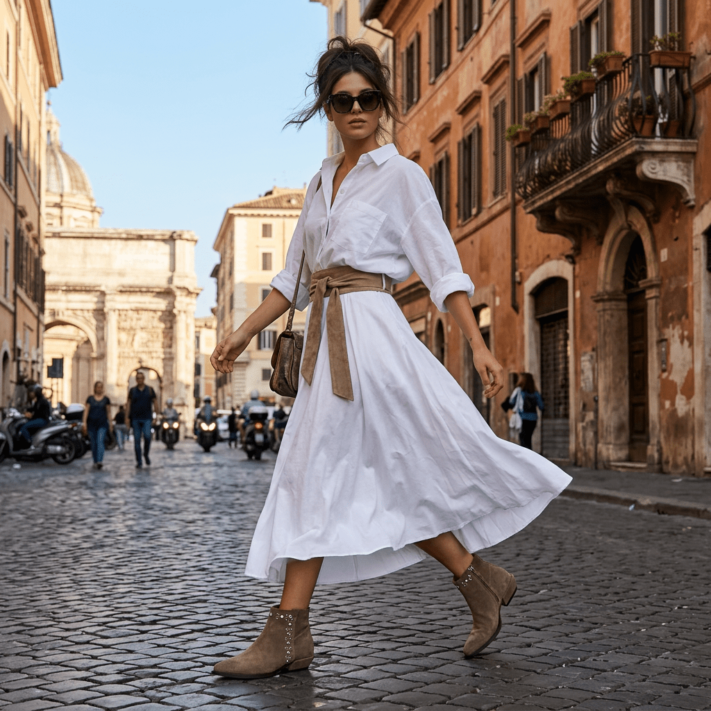 Stivaletto texano in pelle scamosciata tortora con borchie - TreemmeCreazioni
