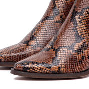 Stivaletto texano in pelle stampata pitone. - TreemmeCreazioni