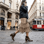 Stivaletto texano in pelle stampata pitone. - TreemmeCreazioni