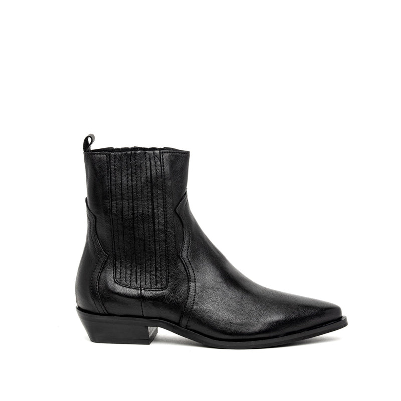 Stivaletto texano nero con elastici. - TreemmeCreazioni