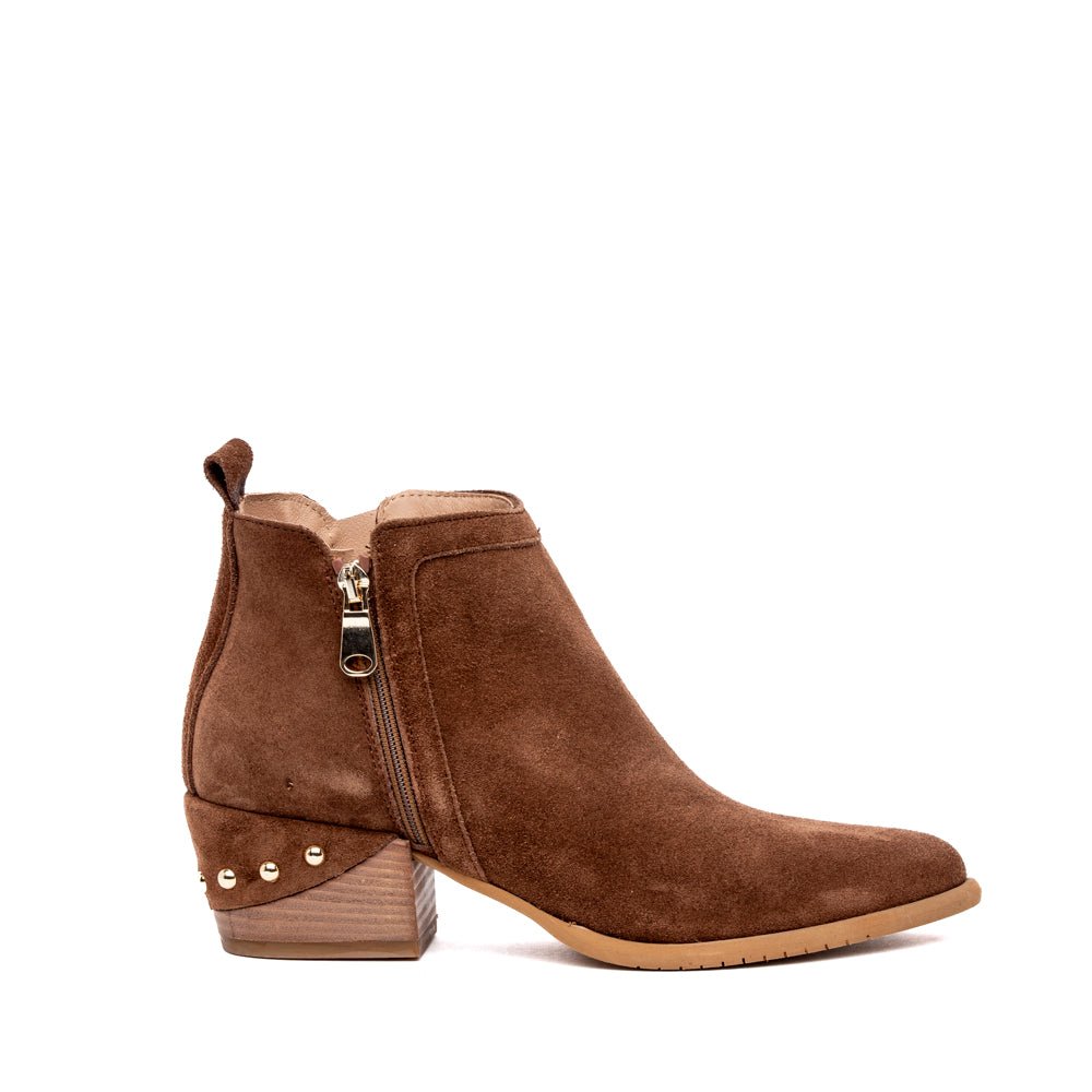 Texano in pelle scamosciata color sigaro. - TreemmeCreazioni