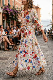Abito camicia in fantasia.