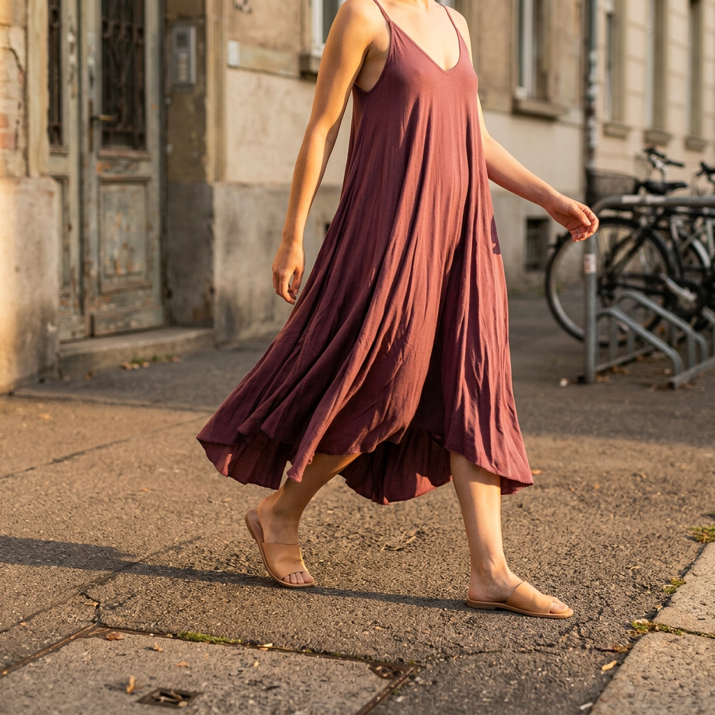 Abito volume in misto cotone.