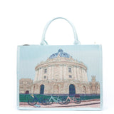 Fabric bag with print.