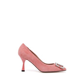 Décolleté in camoscio rosa sorbetto.