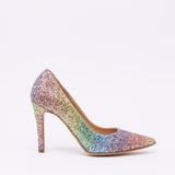 Decollete in glitter arcobaleno.