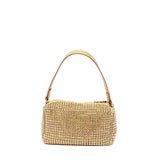 Mini bag in tessuto con cristalli.