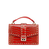 Pochette in stampa cocco rosso arancio