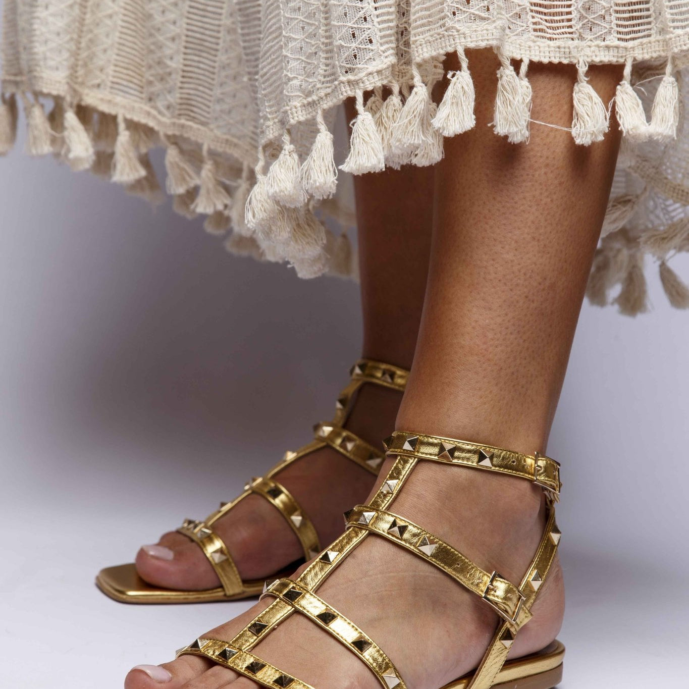 Primadonna Sandali Borchie Oro Sandali Bassi Con Borchie Sandalo