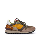Scarpa sportiva in pelle e tessuto tecnico riporti.